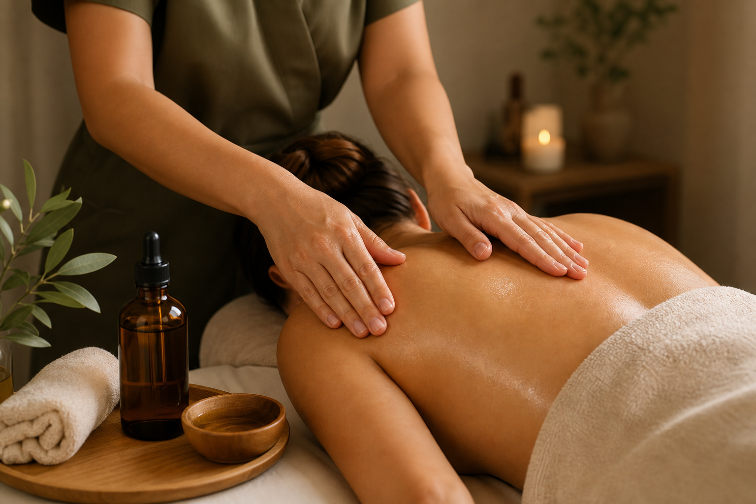 Massage studio oil treatment